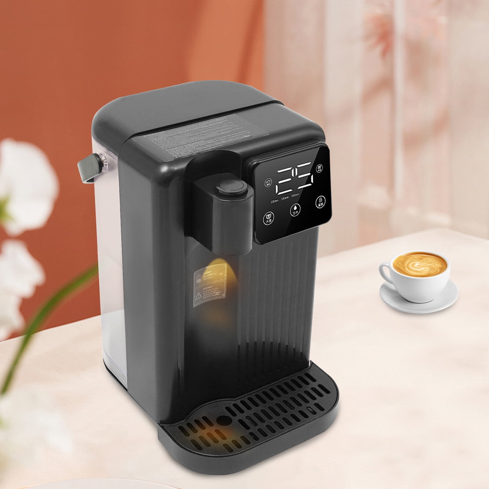 Instant Hot Water Dispenser, 3L/0.79-Gallon Desktop Water Dispenser 1700W Adjustable Water Output&Temperature Water Tank 3s Quick Heating Hot Water Filter System (Black)