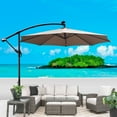 thumbnail image 2 of 10 ft Outdoor Patio Umbrella Solar Powered LED Lighted Sun Shade Market Waterproof 8 Ribs Umbrella with Crank and Cross Base for Garden Deck Backyard Po, 2 of 6