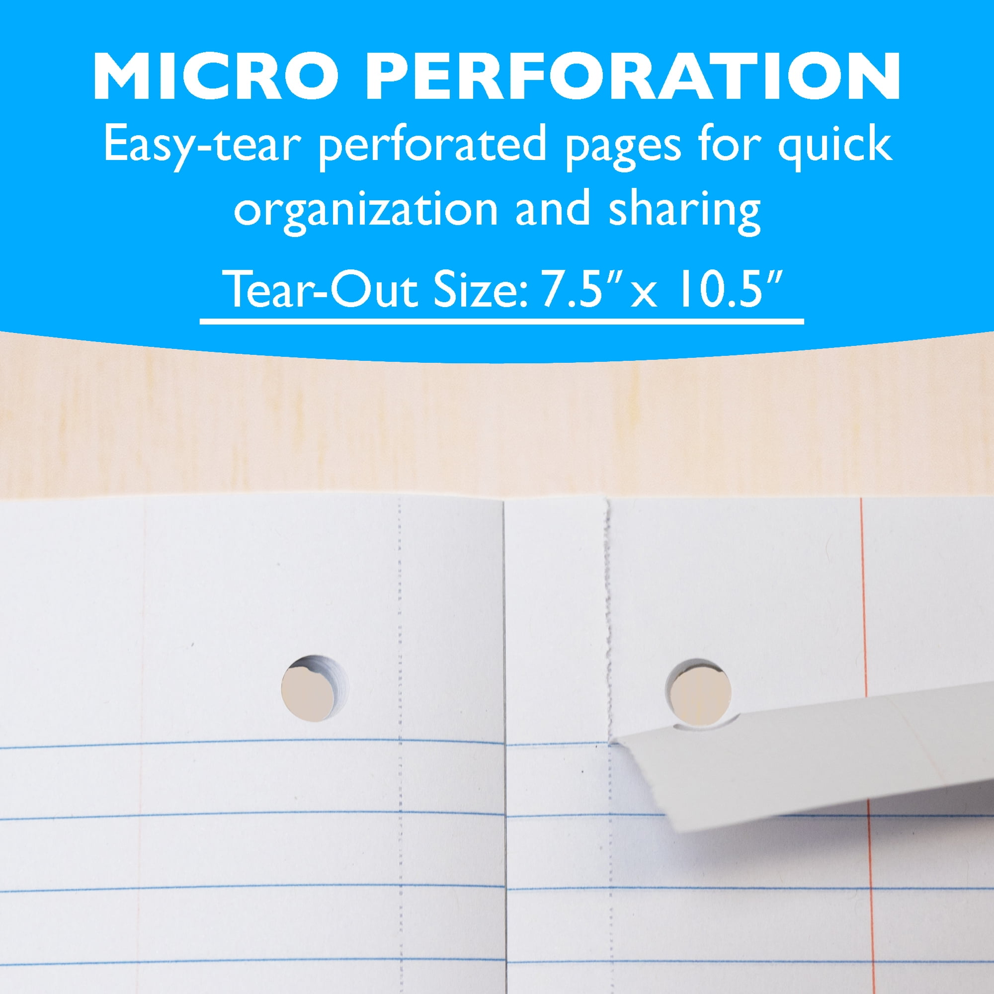 BAZIC Wide Ruled 1 Subject Notebooks 80 Sheets, Assorted Color, 6-Pack
