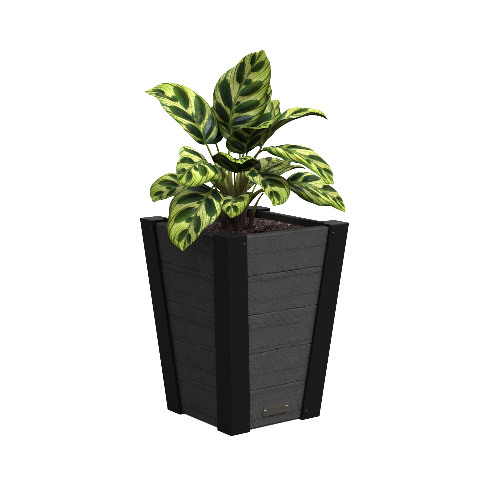 Horizon 18in Tall Tapered Planter - Charcoal
