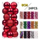 thumbnail image 2 of 24 bolas navideñas decorativas para árbol de Navidad, irrompibles, para colgar en fiestas, bodas y vacaciones, 2 of 5