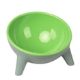 thumbnail image 2 of Basics Raised Cat Feeding Bowls, Cat Ear Shape, Tilted Design, Whisker-Stress Free, 5.71 x 3.66 in, Green, 1-Pack, 2 of 6