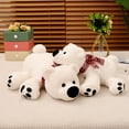 thumbnail image 2 of Creative Cute Tummy Scarf Polar Bear Doll Soft Stuffed Toy Christmas Bear Tummy Bear Hug Pillow Doll Holiday Gift (WHITE,36CM), 2 of 6