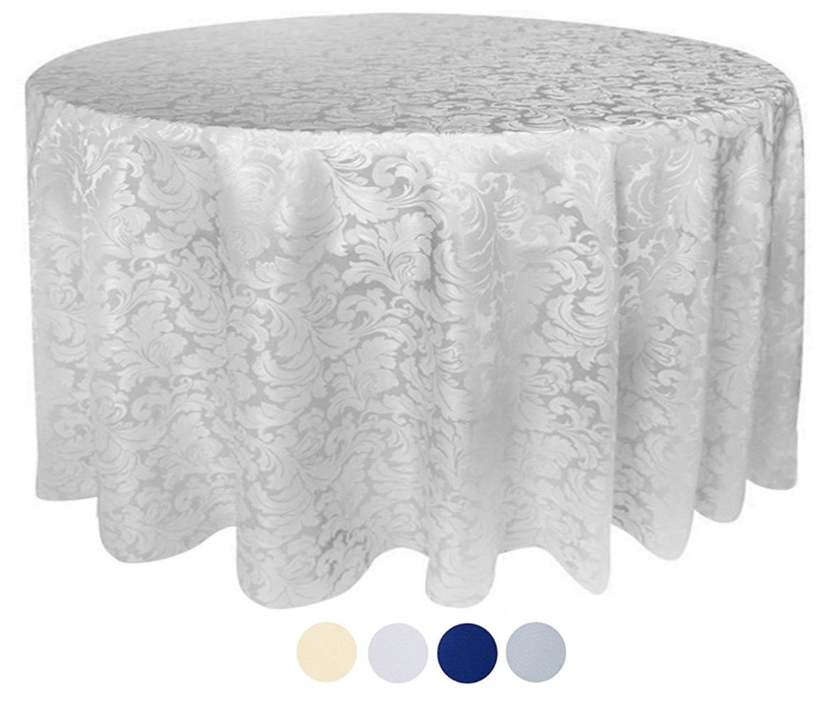 Tektrum 90 Inch Round Damask Jacquard, How Big Is A 90 Inch Round Tablecloths