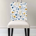 thumbnail image 3 of Watercolor Blue Chair Covers Set of 6 and Yellow Flower Leaves Spring Plant Chair Back Covers Stretch Removable Washable Slipcovers Protector for Dining Room Kitchen Party Decor, 3 of 5