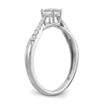 thumbnail image 6 of Solid 14k White Gold Diamond Side-Stones with CZ Cubic Zirconia Center Stone Engagement Ring Size 6.5, 6 of 8