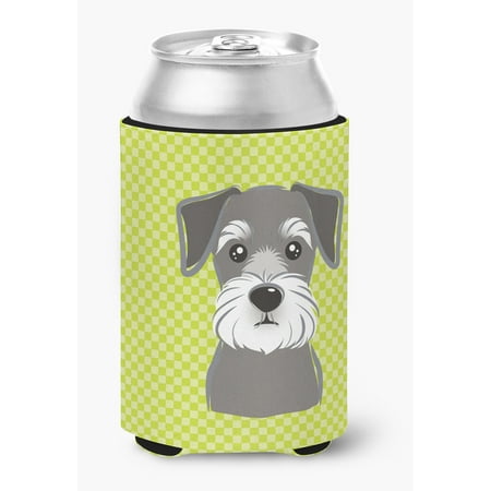 

Checkerboard Lime Green Schnauzer Can or Bottle Hugger