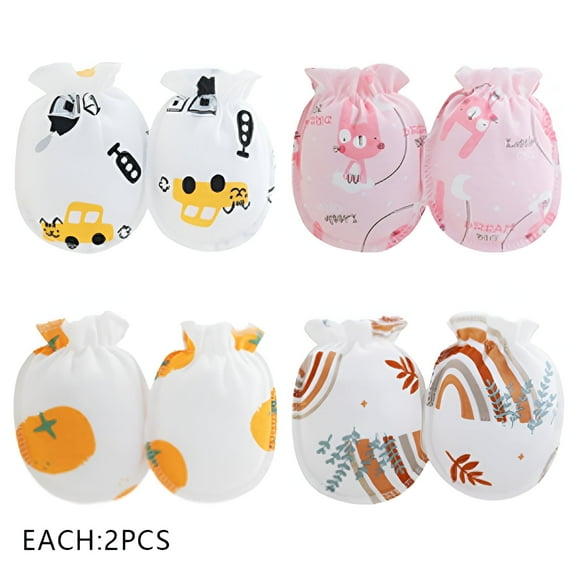 TELOLY 8Pcs Baby Mittens,Exquisite Print Baby Mittens Newborn,Simple and Useful Baby Mittens 0-6 Months,Style1