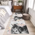 thumbnail image 4 of Runner Rug 2'x6', Black Cow Floral Washable Non-Slip Hallway Runner Rugs, Grey Wooden Farmhouse Animals Bedside Rugs Floor Mats Carpet Runners for Kitchen Bathroom Laundry Room, 4 of 8