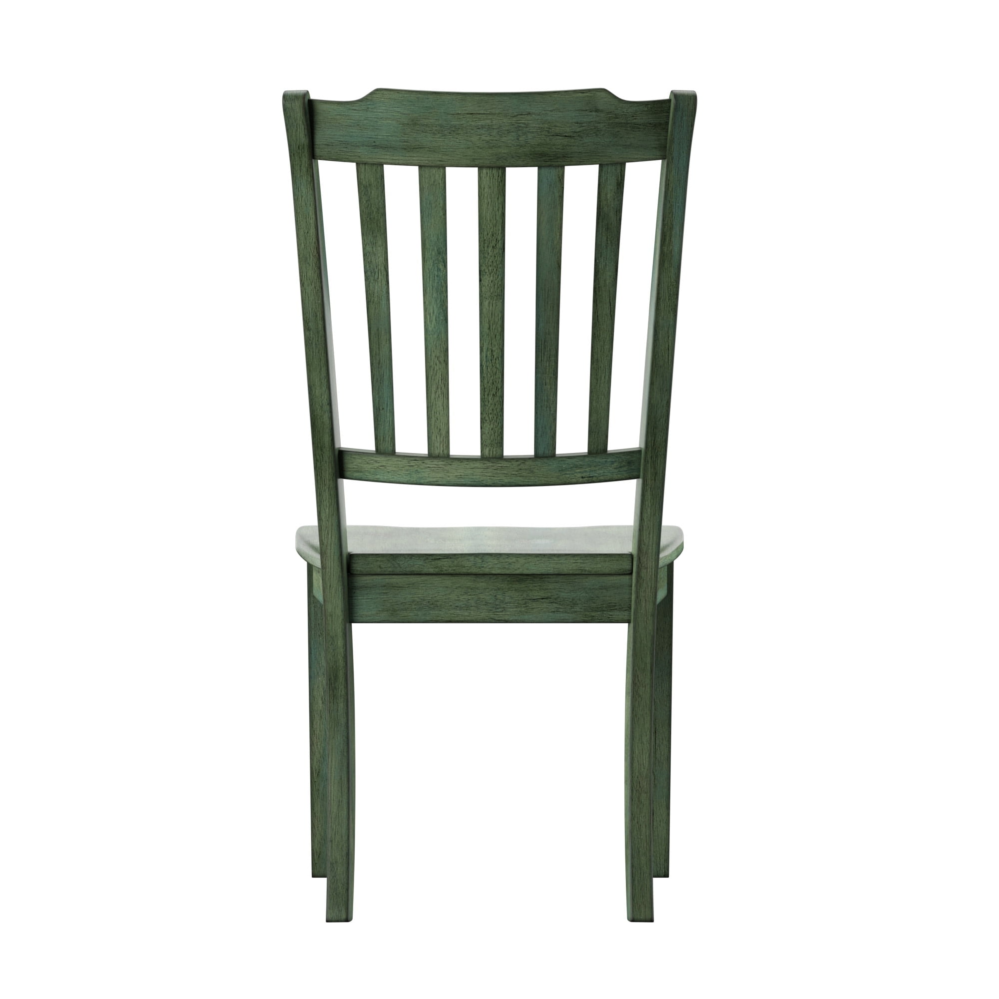 Weston Home Farmhouse Slat Back Wood Dining Chairs, Set of 2, Antique Sage Green