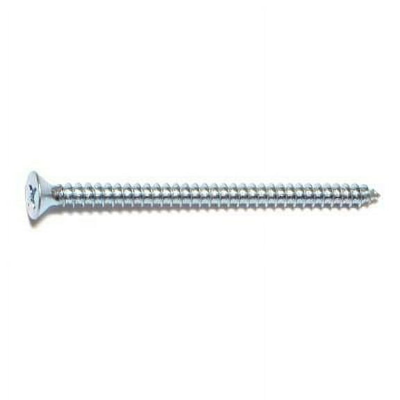 #8 x 2-1/2" Zinc Plated Steel Phillips Flat Head Sheet Metal Screws