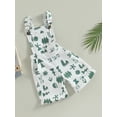thumbnail image 2 of Inevnen Toddler Baby Girl Sunflower Print Overalls Shorts with Pocket Suspender Trousers Cute Summer Clothing Outfit, 2 of 8