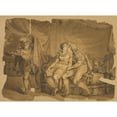 thumbnail image 2 of Bartolomeo Pinelli 18x14 Black Ornate Wood Framed Double Matted Museum Art Print Titled - Paolo and Francesca (1811), 2 of 5