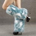 thumbnail image 3 of Women's Fluffy Leg Warmers Winter Fluffy Leg Warmers Soft Holiday Wear For Party Parade Sky Blue 40CM, 3 of 6
