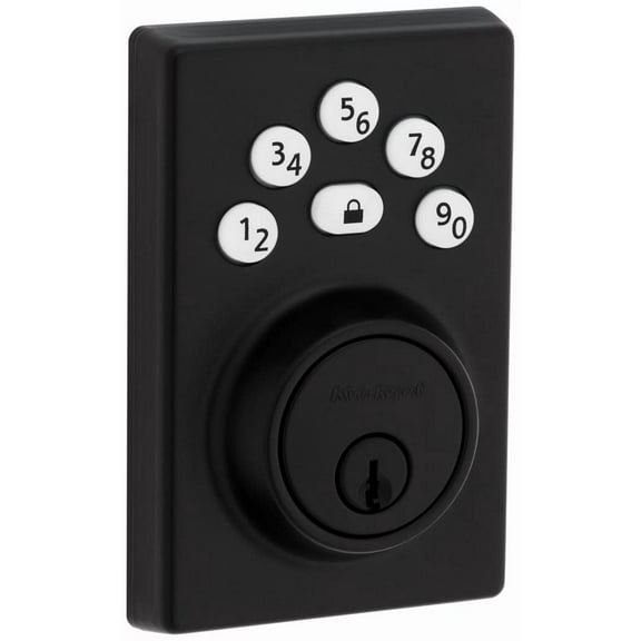 Kwikset 9240CNT-514 Contemporary Powerbolt Electronic SmartCode Deadbolt with RCAL Latch and RCS Strike Matte Black Finish