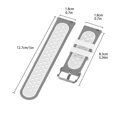 thumbnail image 2 of Silicona Deportes Correa transpirable Reemplazo de banda de reloj inteligente para Xiaomi Mi Watch, Gris Blanco 5.5-8.5 pulgadas 18 mm Monstrate EL2325-10B, 2 of 2