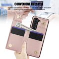 thumbnail image 4 of ELEHOLD Luxury Wallet Case for Samsung Galaxy Z Fold7, Faux Leather Non-Slip Grip Ring Holder Flip Kickstand Card Cash Slot Shockproof Protection Case for Samsung Galaxy Z Fold7 ,Rosegold, 4 of 8