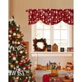 thumbnail image 4 of Christmas Tie Up Valances Curtain, Winter Snowman Red Retro Texture Adjustable Rod Pocket Short Window Treatment Tie Up Curtains Valances for Kitchen Living Room Bathroom 42x18 Inches, 4 of 9