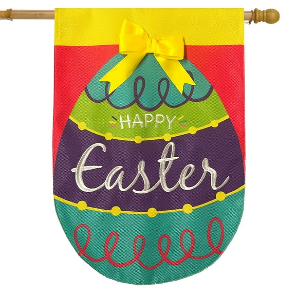 Briarwood Lane Happy Easter Egg Burlap House Flag