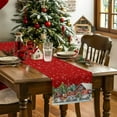 thumbnail image 4 of Christmas Tree Farmhouse Gnomes Table Runner 13x90in Non-Slip Cotton Linen Table Runners, Red White Green Dresser Scarves TableRunner for Dinner Kitchen Dining Wedding Party, 4 of 9