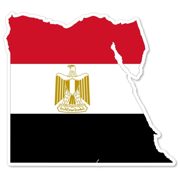 Egypt Flag Map Outline Vinyl Sticker Decal 4" Inches