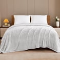 thumbnail image 2 of czcpp-Fleece Bed Blanket King Size, Super Soft and Warm Blankets for Couch, Sofa and Bed Waffle Textured, Cozy, Fuzzy and Lightweight (Mixed Light Grey, 90x104 Inches), 2 of 4