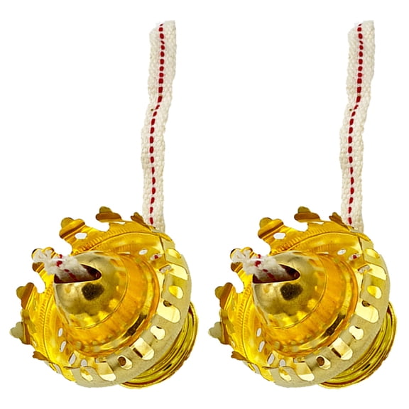 2 Sets Kerosene Lamp Replacement Wick Burner Oil Lanterns LED Indoor Golden
