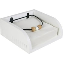 Arikago Farmhouse Napkin Holder Large Flat Napkin Holder with Weighted Arm, Solid Wood Boho Napkin Holder for Kitchen, Tables, Dining Room, White