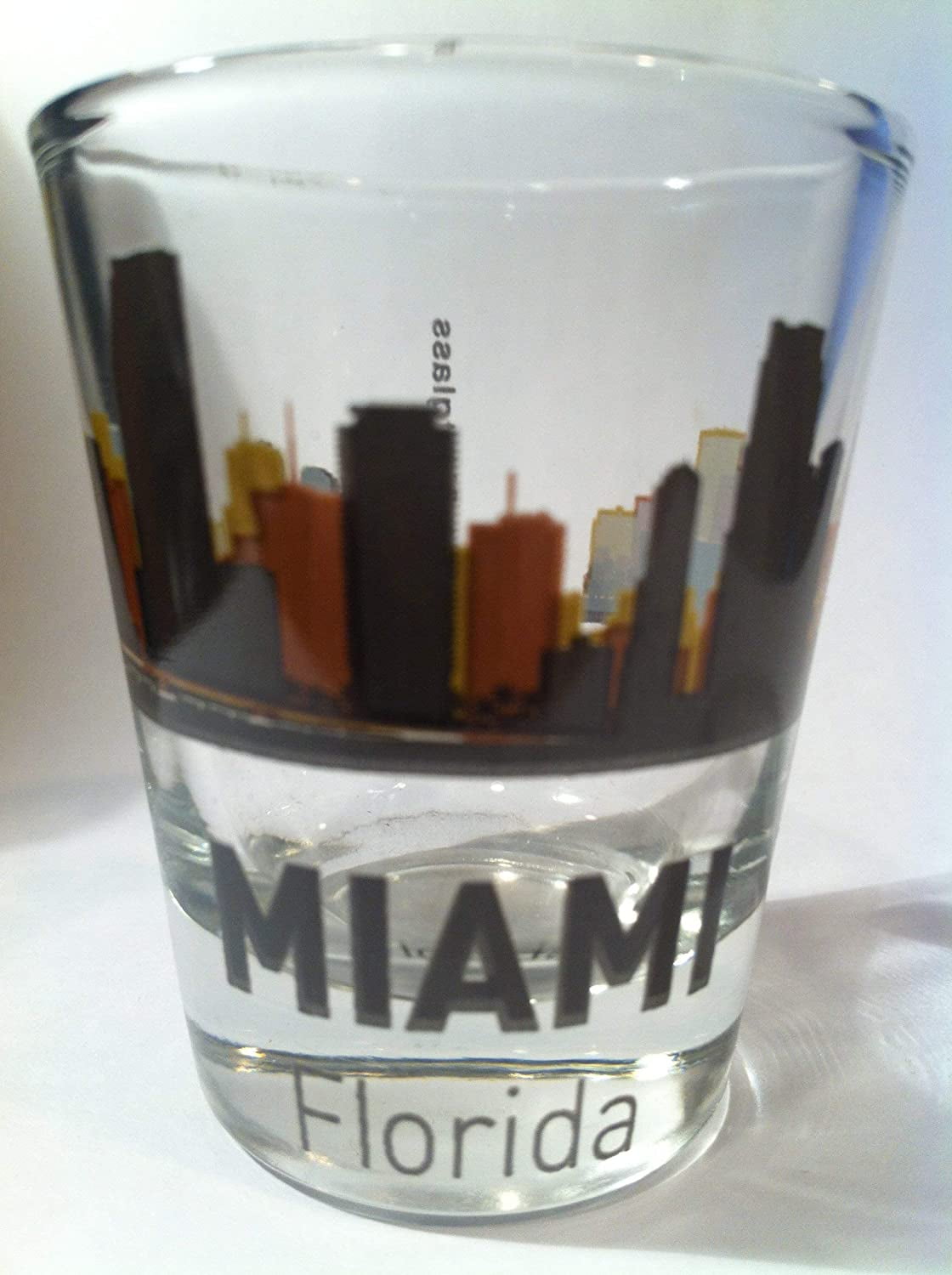Miami Florida Sunset Skyline Shot Glass