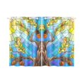 thumbnail image 1 of BSDHOME Oak Leaves Window Curtain Kitchen Curtain 26x39 inches (Two Pieces), 1 of 3