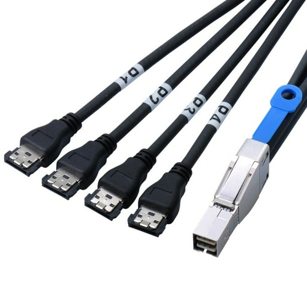 Sas Hd Sff 8644 Host To 4 Esata Fanout Cable 2 Meter Walmart Com