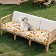 thumbnail image 3 of TSOVTHRID Yellow Floral White Print Couch Cushion Covers for Sofa, Stretch Luxury Sofa Slipcovers Universal Cushion Protector Washable Non Slip Couch Seat Cover for Pets, 24x24 Inch, 3 of 7
