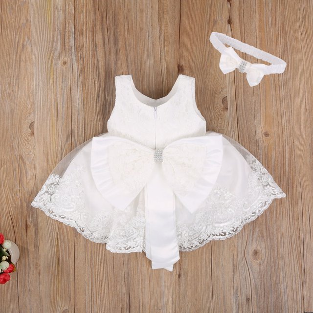 Robe de Demoiselle d'Honneur Princesse Été Tutu Anniversaire Fête Robes Baptême Dentelle Mariage Enfants Robe de Soirée Formelle 18-24 Mois