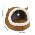 thumbnail image 4 of Todaioua Cat Bed for Indoor Cats,Cat House Furniture for Pet Kitten Tent Cave with Plusher Balls,Cute Dog Beds for Puppy Small Dogs with Removable Washable Soft Cushioned Pillow, 12 Inches, 4 of 7