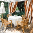 thumbnail image 4 of Outdoor Curtains for Patio Waterproof, Burnt Orange White Moire Outdoor Privacy Panels Grommet, Modern Abstract Art Blackout Outside Curtains for Porch/Cabana/Pergola/Gazebo 54"x108", 1 Panel, 4 of 8
