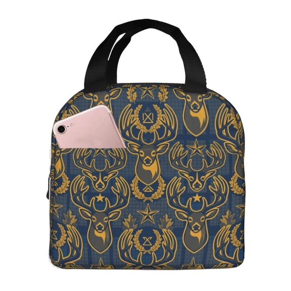 Deer Lunch Box For Women Insulated Animal Lunch Bag Cooler Reusable Large Containers Lunchbox For Women Men Work Office Travel Picnic
