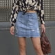 thumbnail image 1 of Falda corta casual desgastada, falda corta desgastada elástica para mujer Falda corta desgastada elástica Falda corta desgastada elástica Características de vanguardia, 1 of 7
