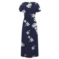thumbnail image 7 of USSUMA Short Sleeve Crewneck Maxi Summer Dresses for Women 2022 Floral Print Sundresses for Women Beach Flowy High Low Long Plus Size Women's Dresses Wedding Guest, 7 of 7