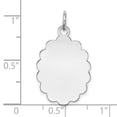 thumbnail image 2 of White Sterling Silver Charm Pendant 27 mm 16 Rh-Plt Engraveable Polished Front Satin Back Disc, 2 of 2