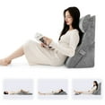 thumbnail image 1 of Gymax 3PCS Orthopedic Bed Wedge Pillow Set Adjustable Support for Back Neck Grey, 1 of 9