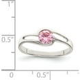 thumbnail image 3 of Sterling Silver Pink Round Bezel Cz Ring (Size 6) Made In Thailand qr4376-6, 3 of 5