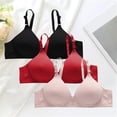 thumbnail image 2 of MVRLSH Bras for Women Sports 3 Pack Underwire Breathable Full Support Plus Size Brassiere Everyday Bra Older Gathered Comfortable Daily Everyday Bras, 2 of 9