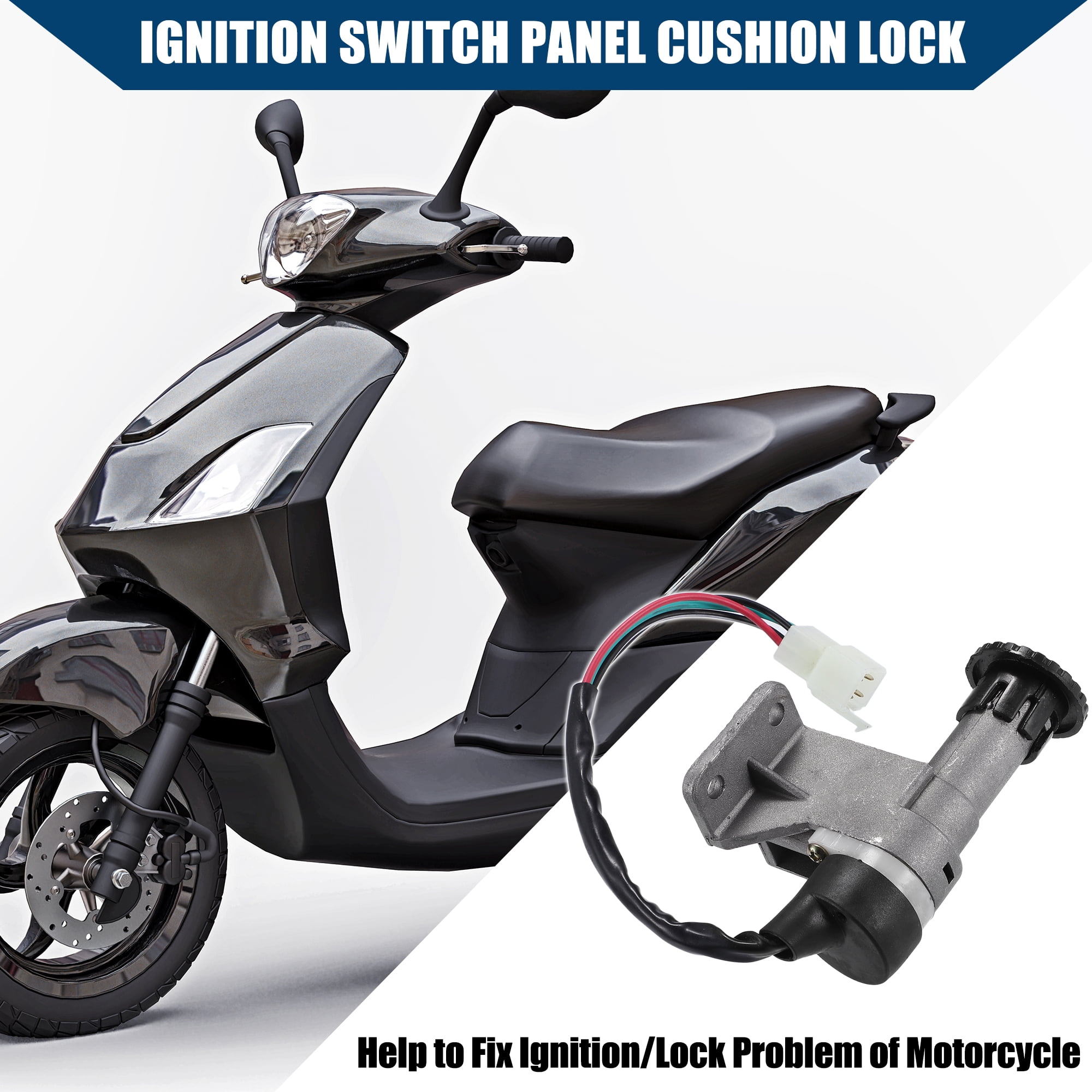 Unique Bargains Ignition Switch Lock Cylinder Panel Lock for GY6 49cc 50cc 125cc 150cc