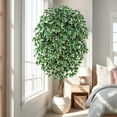 thumbnail image 2 of 6ft Ficus Artificial Trees with 3 Natural Curved Trunks, 72" Tall Lush Faux Tree for Home Decor Indoor, Green Lifelike Fake Ficus Tree, 2 of 5