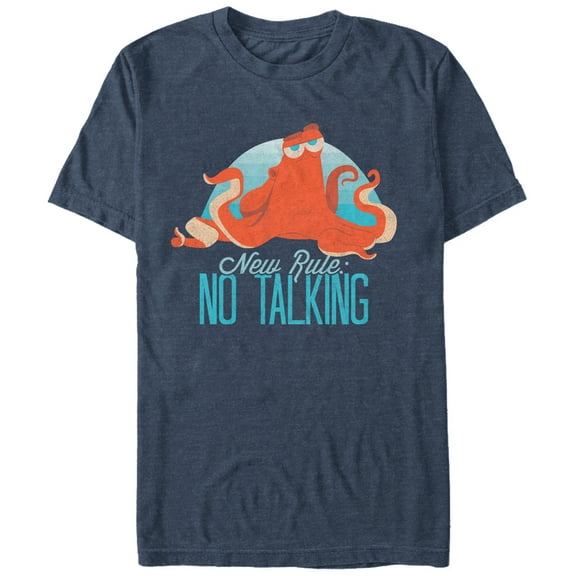 Men's Finding Dory Hank No Talking Rule  Graphic Tee Navy Blue Heather Large