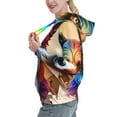 thumbnail image 2 of Kdxio Colorful Art Dog Print Womens Oversized Hoodies Sweatshirts Hooded Pullover Tops Sweaters Casual-XX-Large, 2 of 7