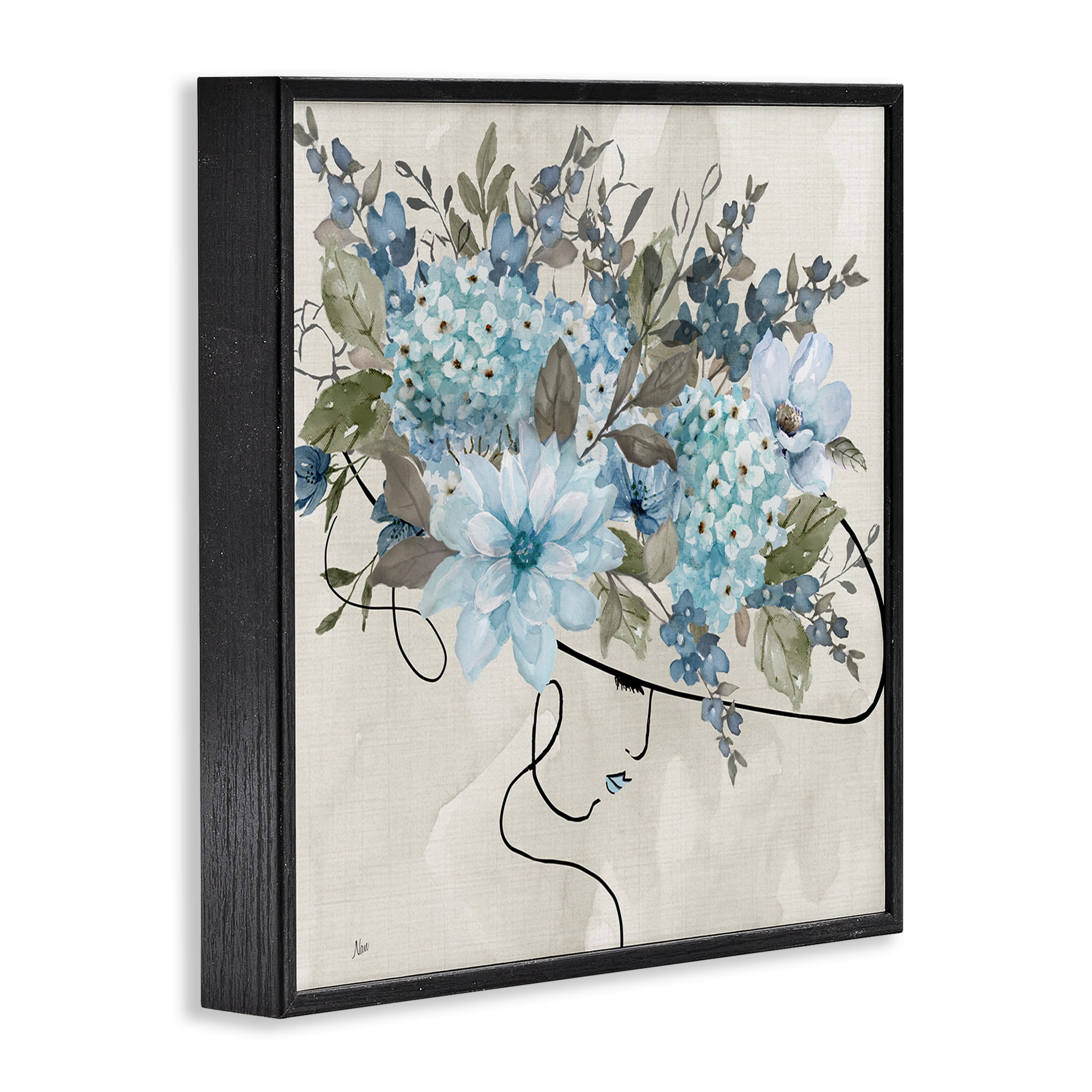 Stupell Industries Floral Fashion Hat Botanical & Floral Painting Black Framed Art Print Wall Art, 17 x 17
