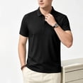 thumbnail image 2 of KLHDSF Men's Polo Shirts 3 Buttons Casual Work T-Shirts Quick Dry Short Sleeve Golf Shirt Pique Jersey Outdoor Performance Top Black S, 2 of 8