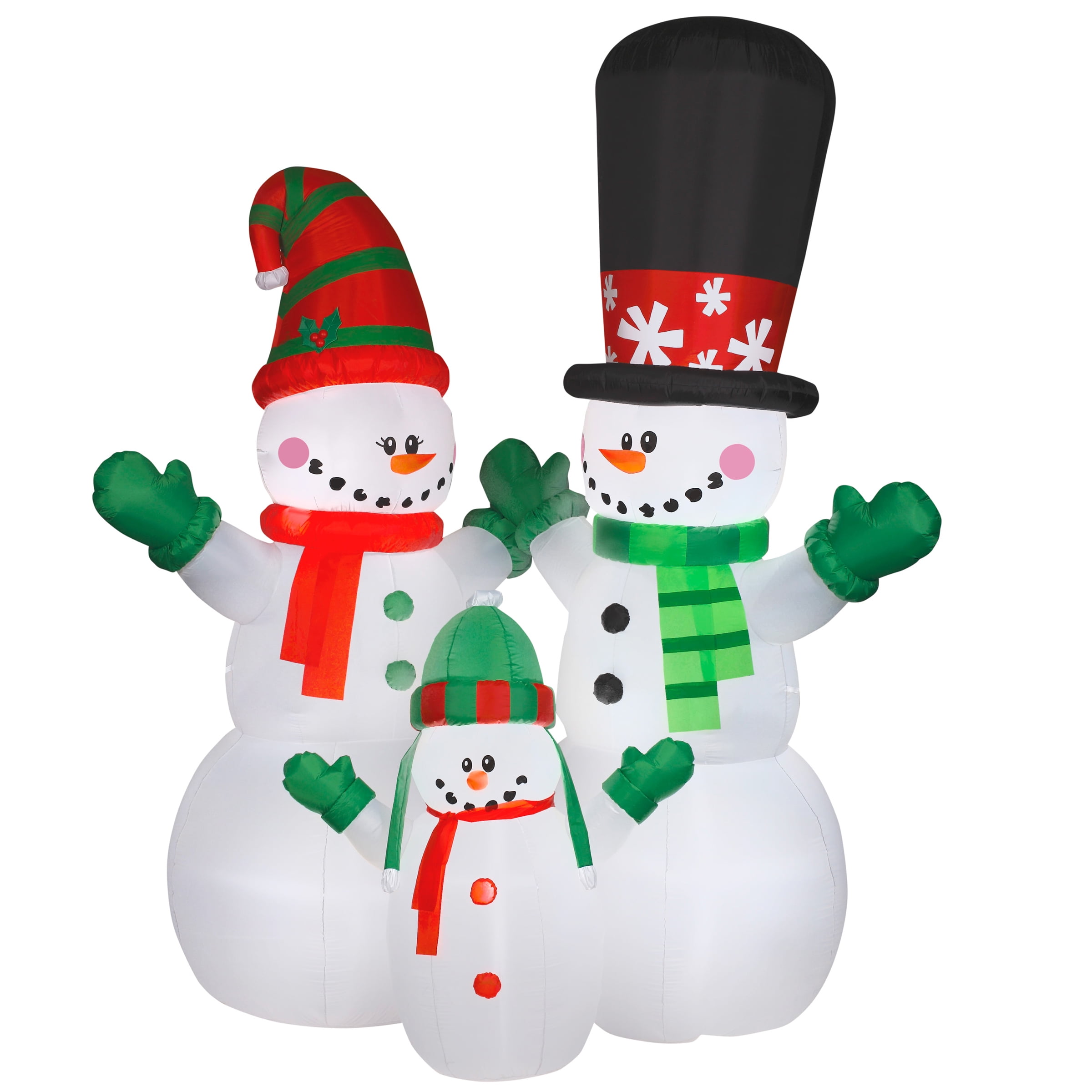12' Inflatable Snowman Family