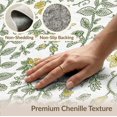 thumbnail image 4 of ODIKA 4'x6' Forest Green And Lemon Botanical Floral Washable Area Rug Intricate Hand Drawn Style Motifs With Delicate Scrolling Vines Ornate for Bedroom, Reading Nook, Pet Friendly & Non-Shedding, 4 of 5